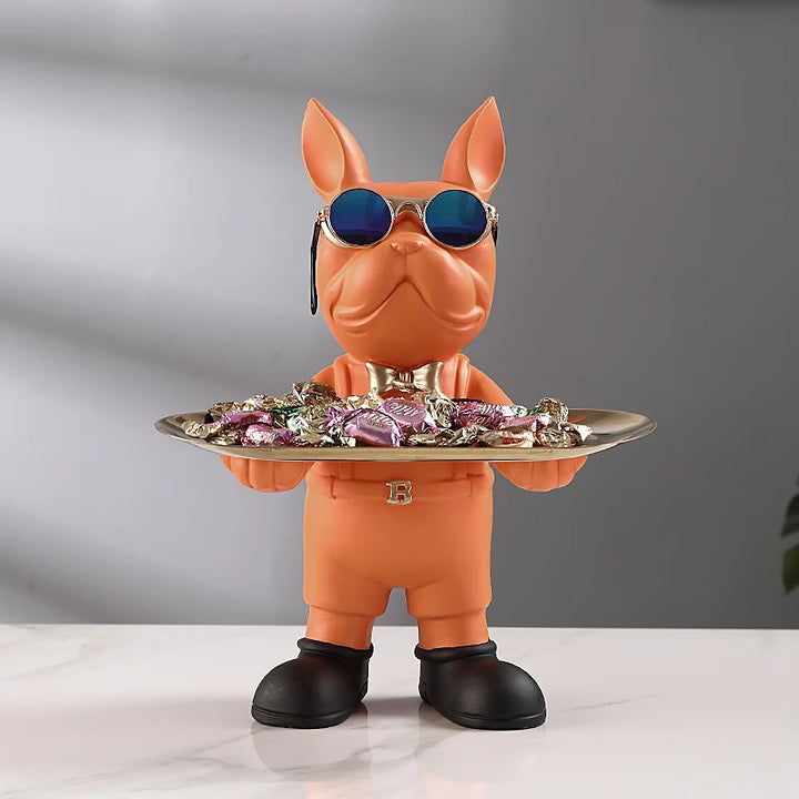 Bulldog Animal Figurines,Home Decoration Accessories,Table Ornaments,Storage Tray,Dog Model Statue,Sculpture Living Room Decor