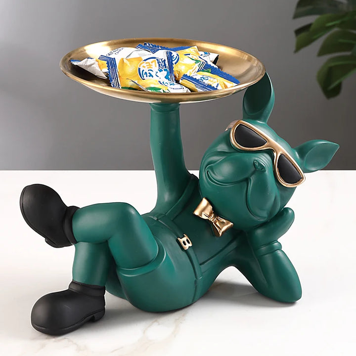 Bulldog Animal Figurines,Home Decoration Accessories,Table Ornaments,Storage Tray,Dog Model Statue,Sculpture Living Room Decor