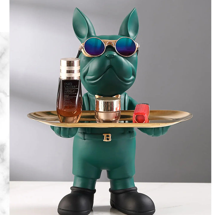 Bulldog Animal Figurines,Home Decoration Accessories,Table Ornaments,Storage Tray,Dog Model Statue,Sculpture Living Room Decor