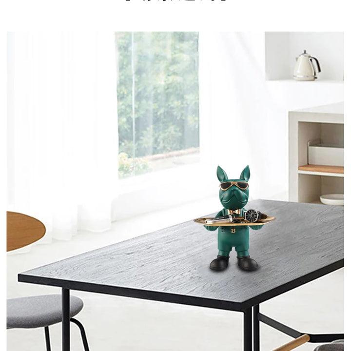 Bulldog Animal Figurines,Home Decoration Accessories,Table Ornaments,Storage Tray,Dog Model Statue,Sculpture Living Room Decor