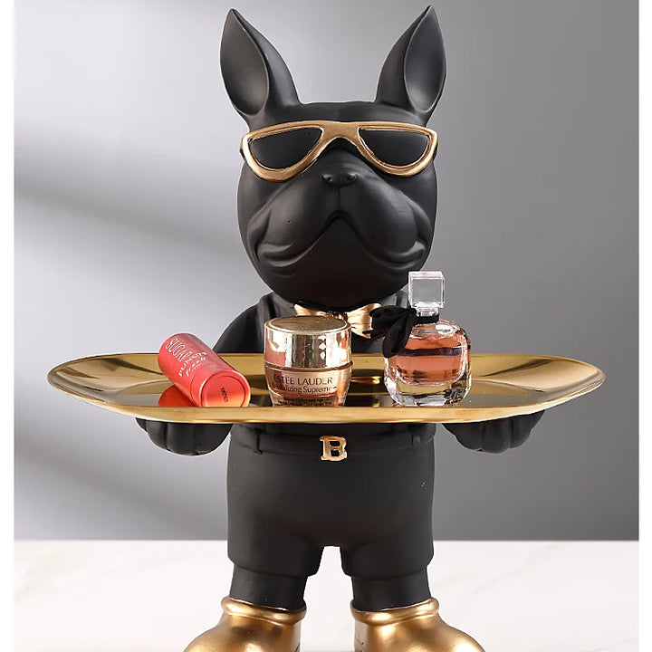 Bulldog Animal Figurines,Home Decoration Accessories,Table Ornaments,Storage Tray,Dog Model Statue,Sculpture Living Room Decor
