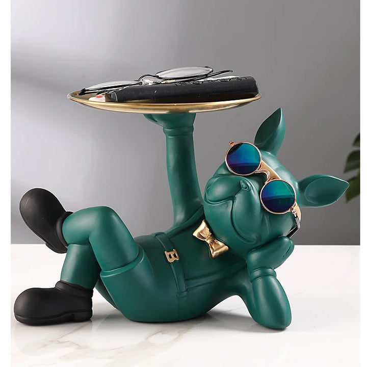 Bulldog Animal Figurines,Home Decoration Accessories,Table Ornaments,Storage Tray,Dog Model Statue,Sculpture Living Room Decor
