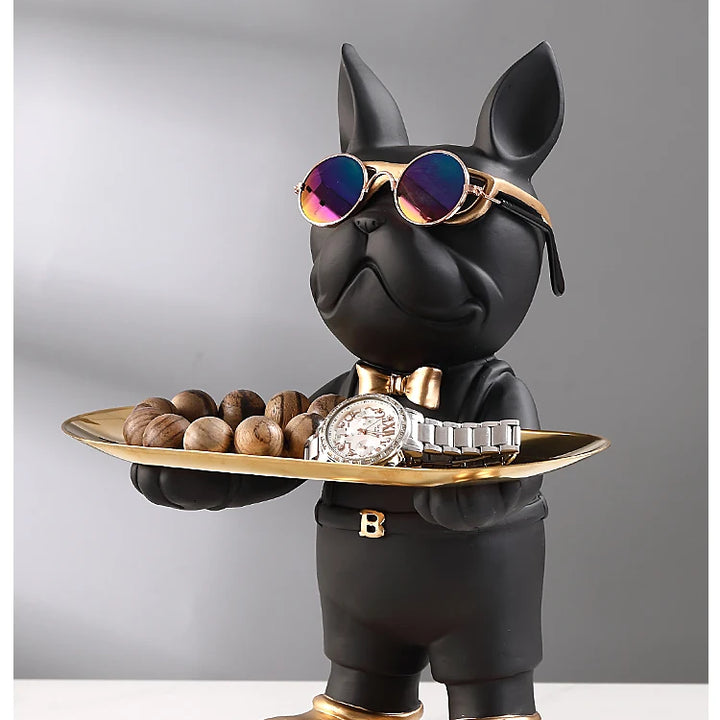 Bulldog Animal Figurines,Home Decoration Accessories,Table Ornaments,Storage Tray,Dog Model Statue,Sculpture Living Room Decor