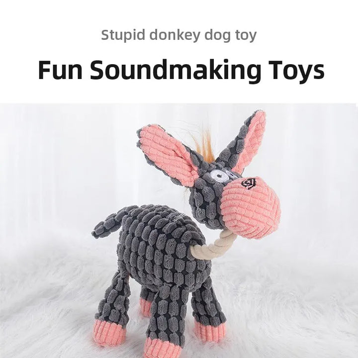 Dog Sounding Toy Molar Training Decompress Interactive Bite Resistant Donkey Shape Plush Toys Pet Supplies