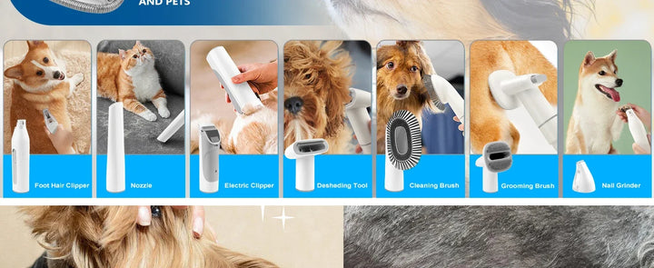 Dog Grooming Kit for Pet Include 4 Hair Clipper Combs 2.5L Vacuum Cleaner and 5 Pet Grooming Tools for Shedding