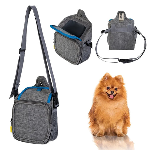 Dog Food Bag for Training Built-in Poop Bag Dispenser With Reflective Strip Double-Ended Belt