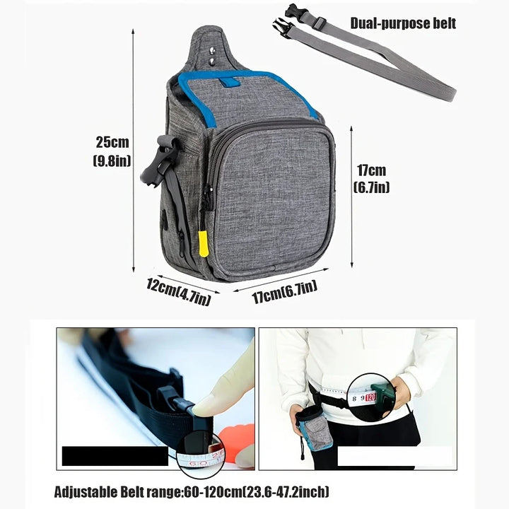 Dog Food Bag for Training Built-in Poop Bag Dispenser With Reflective Strip Double-Ended Belt