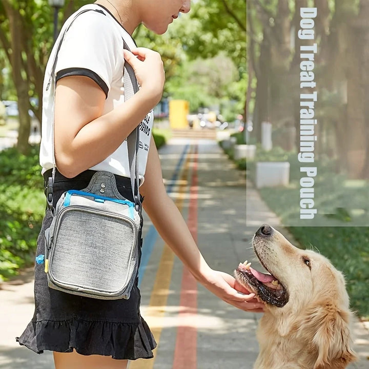 Dog Food Bag for Training Built-in Poop Bag Dispenser With Reflective Strip Double-Ended Belt