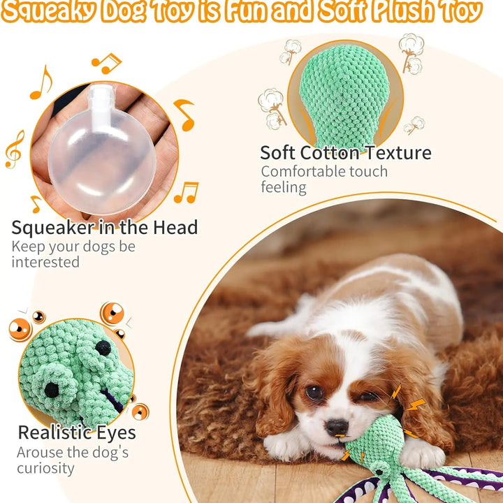 Large Squeaky Dog Toys- Plush Dog Toys with Soft Fabric for Small, Medium, and Large Dogs Daily Companionship, Training