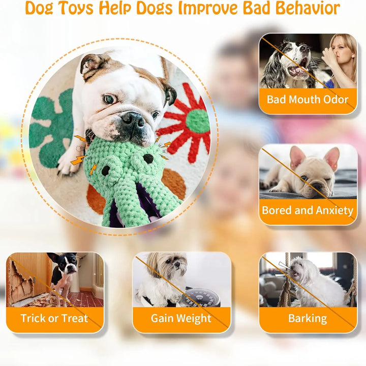 Large Squeaky Dog Toys- Plush Dog Toys with Soft Fabric for Small, Medium, and Large Dogs Daily Companionship, Training